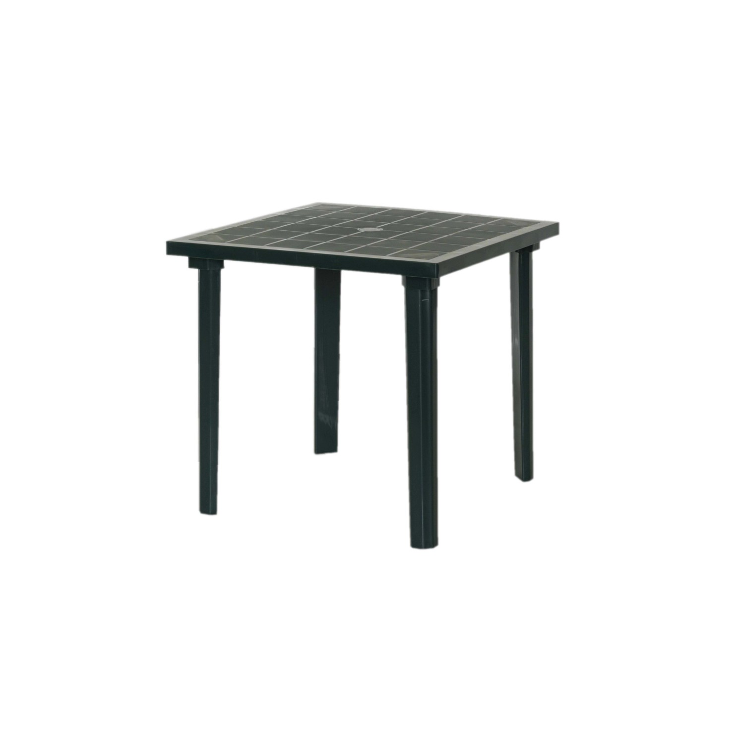 Tavolo da giardino quadrato scuro. Ideale per balcone o patio.