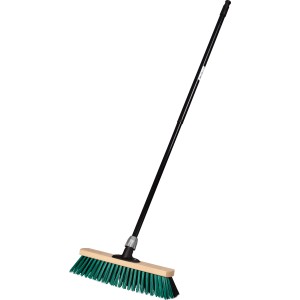 Scopa per giardino e strada Elaston 40 cm con manico telescopico per la pulizia esterna.