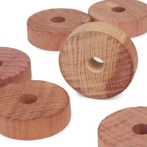 Set 6 anelli antitarme per grucce Compactor in cedro rosso naturale