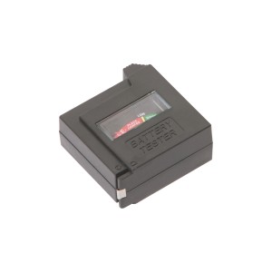 Tester per batterie AA, AAA, C, D e 9V con indicatore a tre livelli.