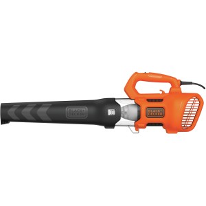 Soffiatore elettrico Black+Decker BEBL185, 1850 W, ventilatore assiale nero e arancione.