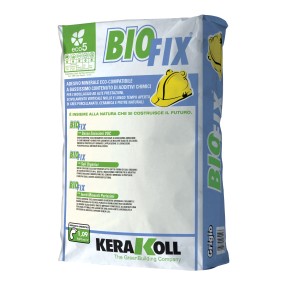 Sacco di adesivo per piastrelle BioFix, minerale, ecologico, grigio.