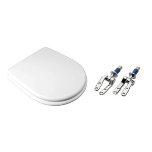 Sedile WC t.b.t. bianco con cerniere cromate per OBI.