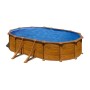 Piscina ovale Gre Mauritius effetto legno, 500x300x132 cm. Fuori terra con acqua blu per il giardino.