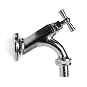 Rubinetto per fontana da giardino t.b.t. cromato.