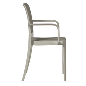 Sedia da giardino t.b.t. grigia, vista laterale.