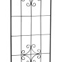 Tutore per piante rampicanti grigio scuro in acciaio, alto 180 cm, con griglia e elementi decorativi.