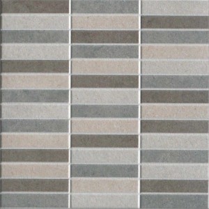 Motivo di piastrelle per pavimenti t.b.t. nei toni del grigio e beige.