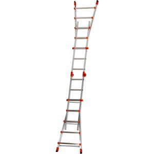 Scala t.b.t. per edilizia, color argento con dettagli rossi.