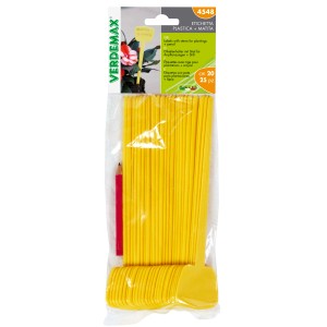 Etichette gialle per piante con matita, 25 pezzi, per giardinaggio.