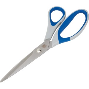 Forbici universali LUX Professional, 213 mm, con manico blu-grigio. Ideale per casa, ufficio e hobby.