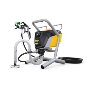 t.b.t. spruzzatore di vernice, giallo/grigio, con pistola a spruzzo e accessori.