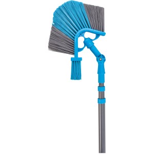 Scopa per grondaie OBI 2 in 1 con testina blu e manico telescopico.