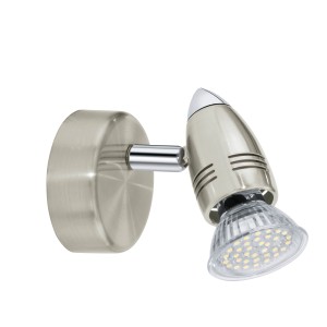 Eglo LED Spot Magnum, 1 luce, nickel opaco. Faretto da parete con lampadina LED GU10 per illuminazione d'accento.