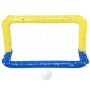 Porta da calcio gonfiabile per bambini, giallo/blu con rete e palla. Per gioco e divertimento in acqua.