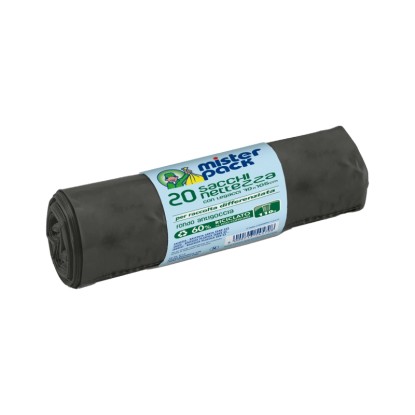 Sacchi spazzatura raccolta differenziata Misterpack 110 l nero 20 pz