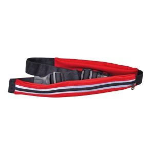 Marsupio rosso con zip e cinturino regolabile per giardinaggio.