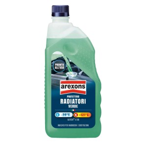 Liquido refrigerante verde Arexons per la cura dell'auto, pronto all'uso.