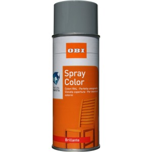Bomboletta spray colorata OBI Spray Color, colore grigio. Per verniciare e riparare.