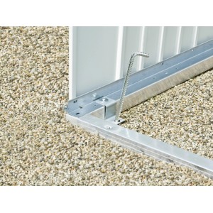 Telaio a terra Biohort per casetta da giardino HighLine/Panorama: dettaglio con ancoraggio a terra.