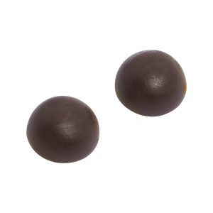 Due paracolpi marroni autoadesivi OBI (Ø 22 mm) per proteggere dai danni alle pareti.