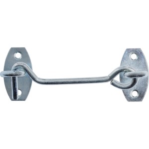 Gancio a occhiello zincato con piastra, 5,2 mm x 100 mm, per fissare porte e persiane.