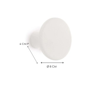 Appendiabiti bianco t.b.t. con dimensioni (8 cm di diametro, 4 cm di profondità).