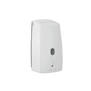Dispenser sapone bianco da parete.
