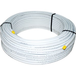 Tubo bianco t.b.t. arrotolato, accessorio per cassette WC.