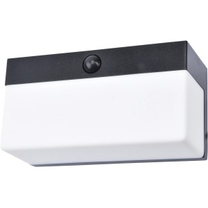 Moderna lampada da parete solare a LED Lutec Fran nera con sensore di movimento.