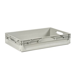 Contenitore/Cassa t.b.t. grigio in plastica, ideale per lo stoccaggio e l'organizzazione.