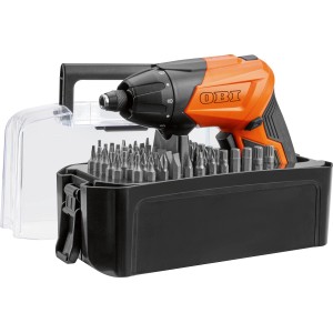 Avvitatore a batteria OBI 3,6V con set di 56 inserti in valigetta.