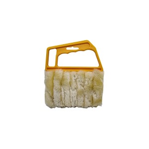 Pulitore per veneziane giallo con rivestimento morbido per lamelle.