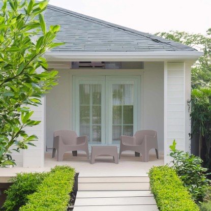 Set da giardino 2 poltrone ed 1 tavolino Ibiza Terrace tortora