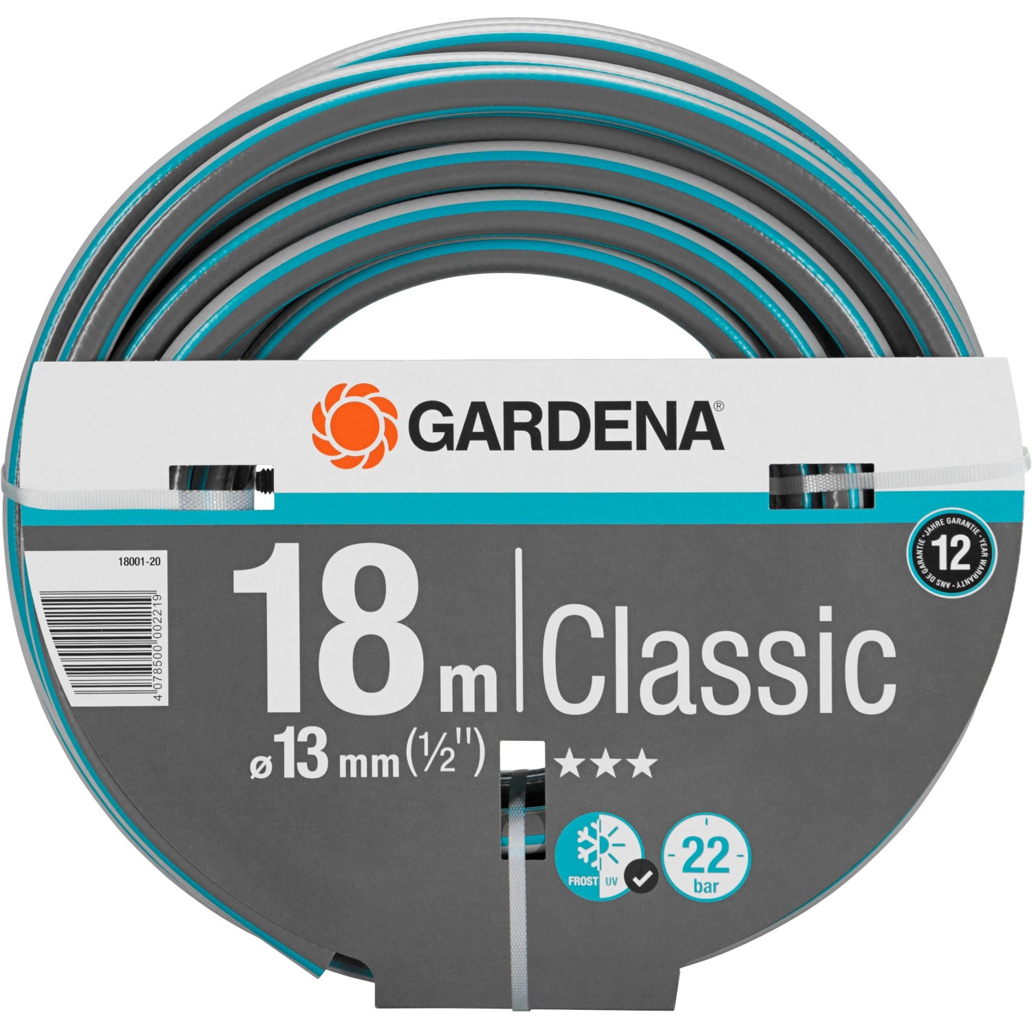 Gardena Tubo da giardino Classic, 18 m, 1/2 pollice, arrotolato.