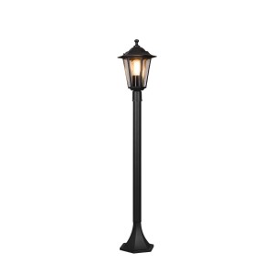 Lampada da esterno nera t.b.t. in stile classico per giardino e cortile.