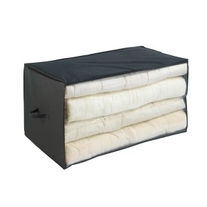 Wenko Jumbo Box Deep Black, riempita con tessuti, per una conservazione senza polvere.