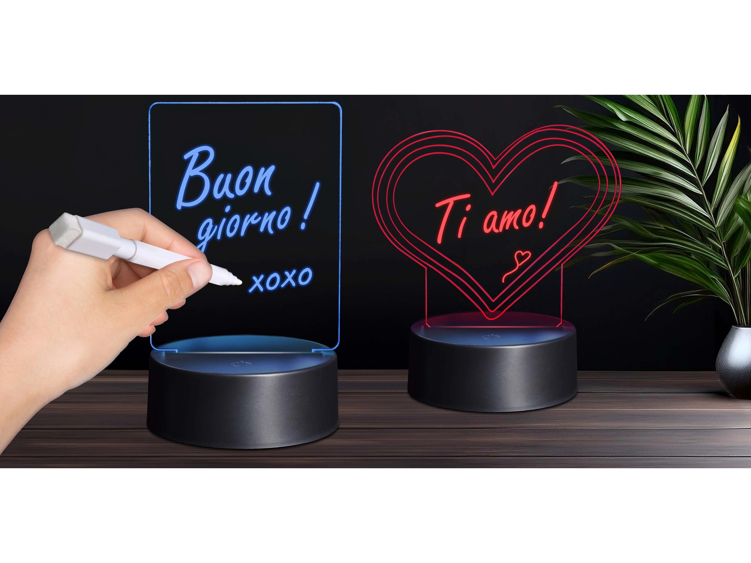 4 Lampade LED 3D Con Telecomando - Base Acrilica Con 16 Colori E Cavo USB - Decorazione Per Casa, Negozi E Uffici - 5