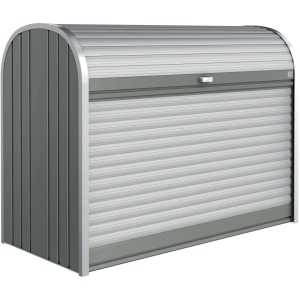 Biohort StoreMax 160 box da giardino in grigio quarzo con serranda e serratura a cilindro.