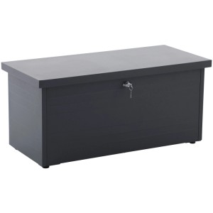 Box contenitore in acciaio antracite, chiudibile a chiave. Robusta cassa universale, utilizzabile anche come panca.