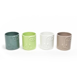 Vaso fiori in ceramica Ø12xH12 cm colori assortiti
