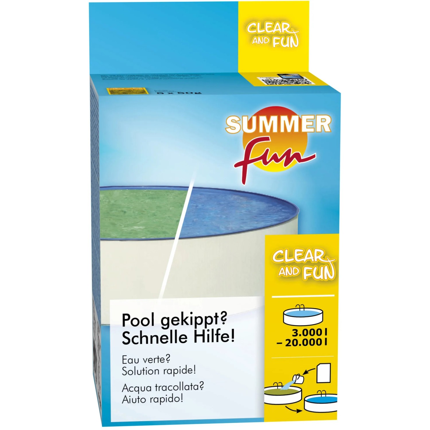 Summer Fun Clear and Fun set per la cura dell'acqua per piscine da 3.000 l a 10.000 l.