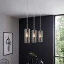 Lampadario a sospensione Eglo Selvino 3 luci L71x10xH110 cm acciaio vetro nero_2