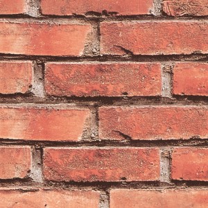 Pellicola adesiva t.b.t. con motivo a mattoni in rosso e grigio.