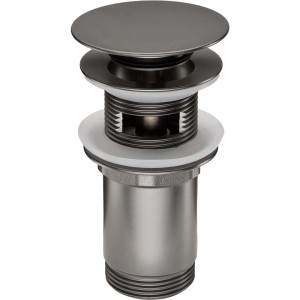 Piletta universale tonda Click-Clack per lavabo e bidet titanio