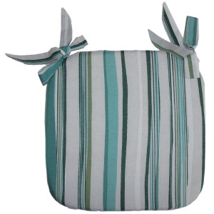 Cuscino per sedia t.b.t. a righe con lacci.