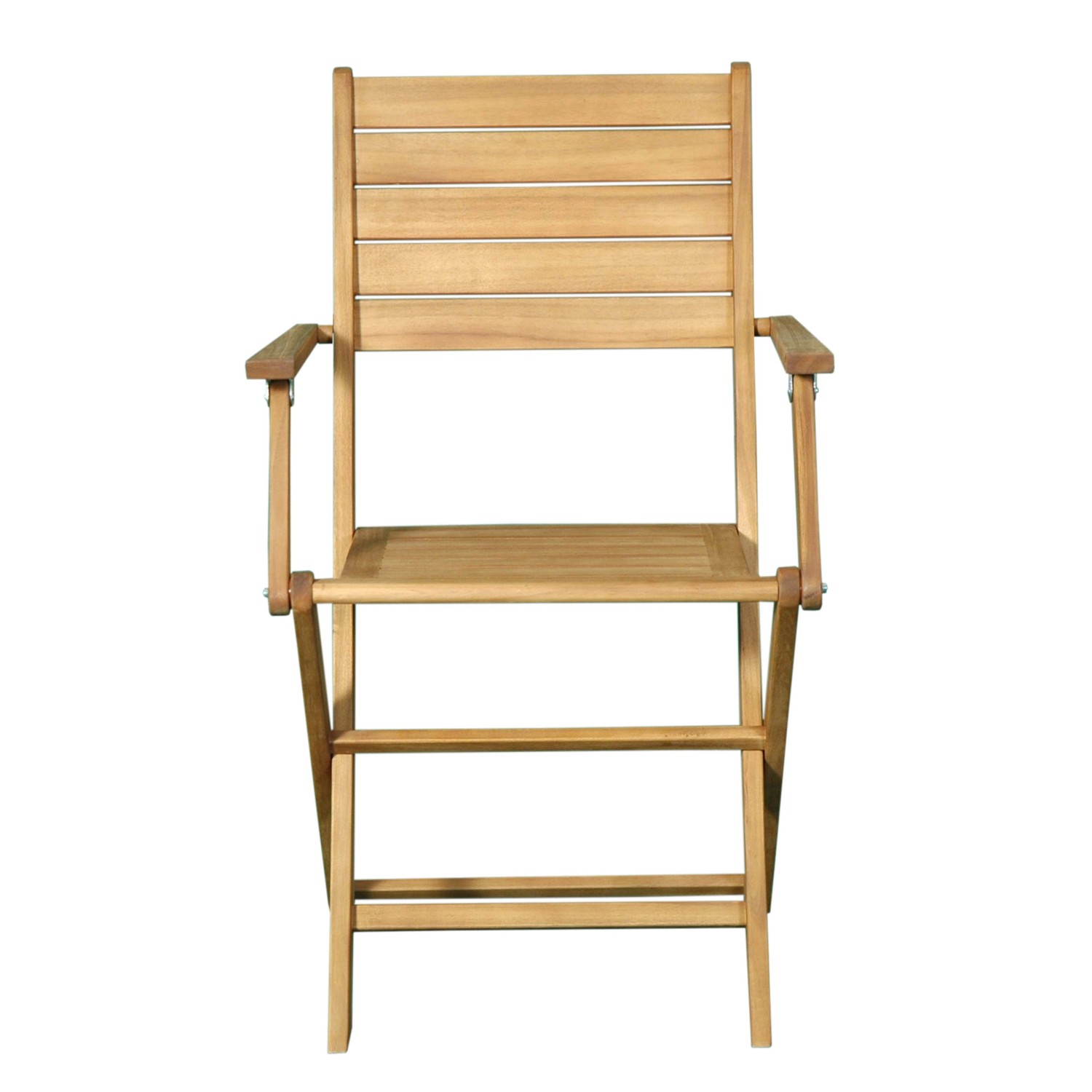 Sedia da giardino t.b.t. in legno, vista frontale.