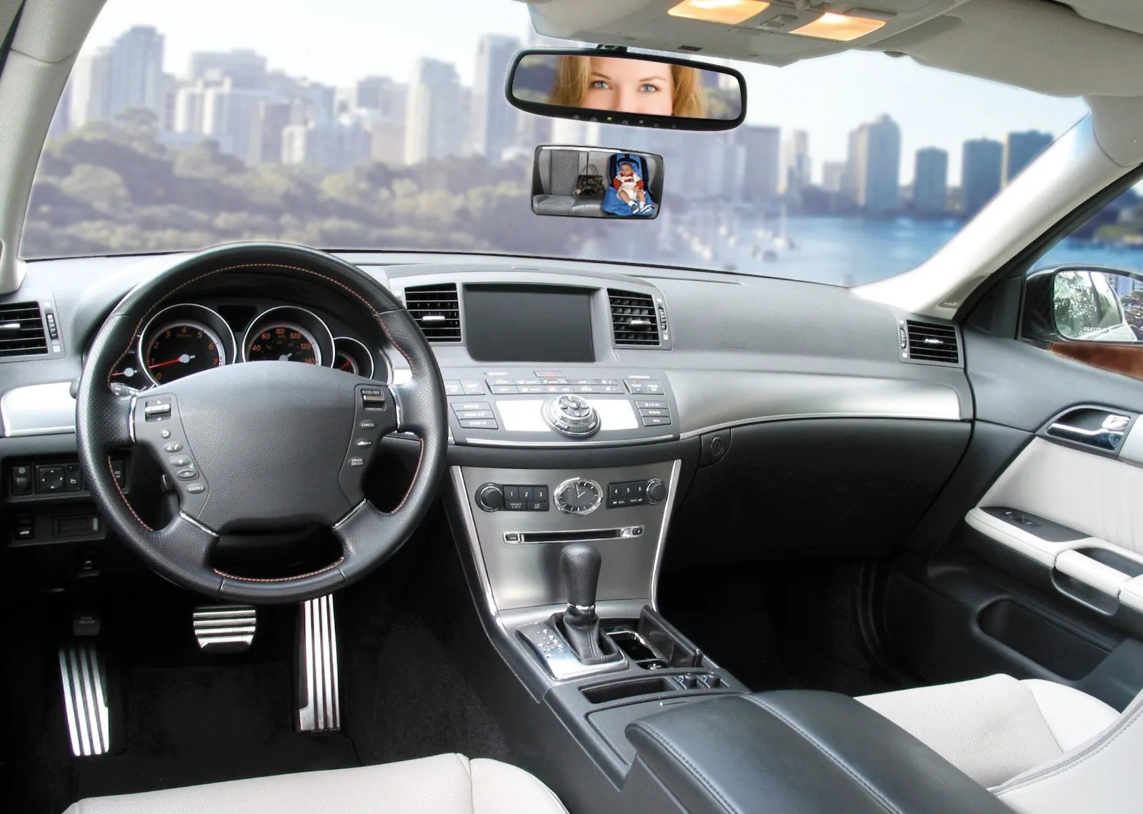 Specchietto Retrovisore Auto Universale Grandangolo Blu - Visione Panoramica 300mm Antiabbagliante - Foto 7