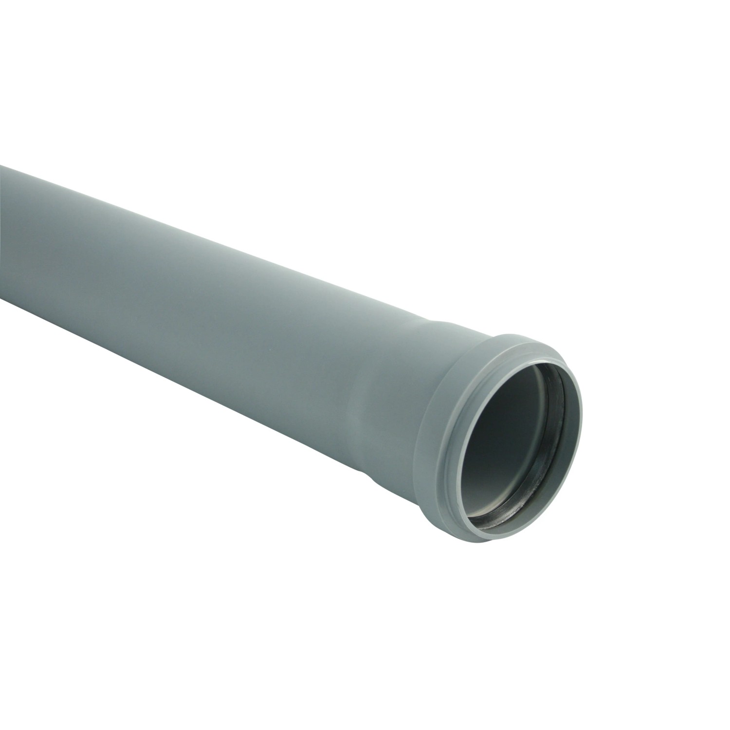Tubo HT Marley grigio DN 32 con manicotto, lunghezza 1000 mm, per scarico edilizio.