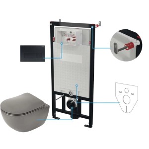Set WC murale Artemides 6 in 1 antracite titanio